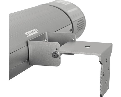 Detailopname van een zonneschermbeugel voor wandmontage