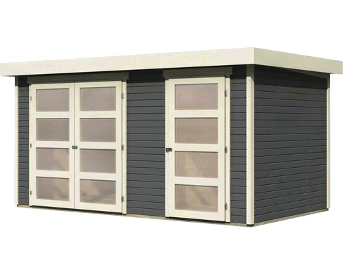 Tuinhuis met dubbele deur en enkele deur