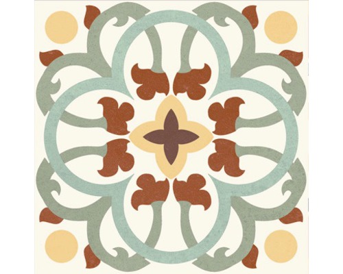 Vierkante tegel met bloemmotief