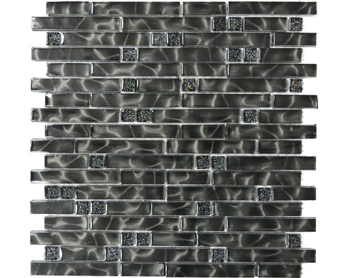 Mozaïektegel glas XCM MV708 zwart 29,8x30 cm