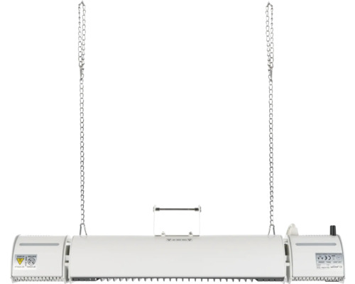 Witte terrasverwarmer voor binnen met kettingophanging