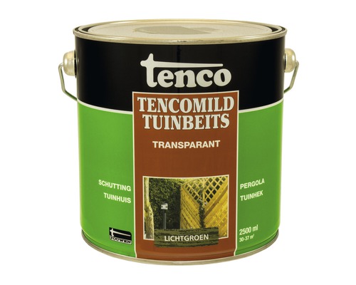 TENCO Tencomild transparant tuinbeits lichtgroen 2,5 l Tenco tuinbeits in metalen emmer