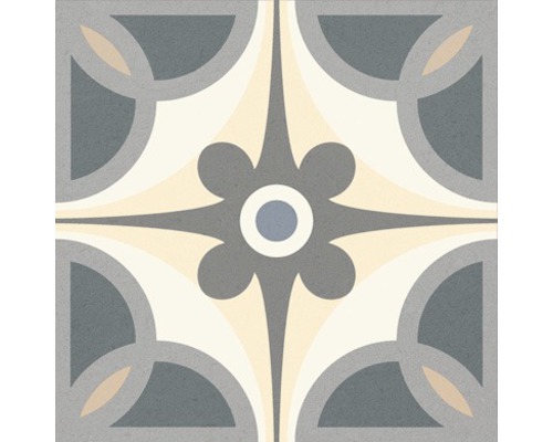 Decoratieve vloertegel met geometrisch en bloemmotief