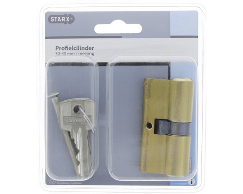 Profielcilinder 30-30 millimeter van messing in blisterverpakking