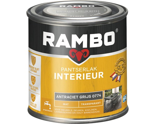 RAMBO Pantserlak interieur transparant mat antracietgrijs 250 ml