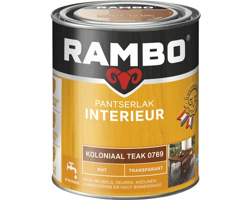 RAMBO Pantserlak interieur transparant mat koloniaal teak 750 ml