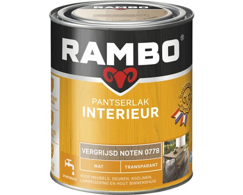 RAMBO Pantserlak interieur transparant mat vergrijsd noten 750 ml