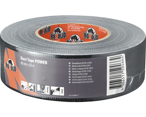 ROXOLID Profi duct tape weefselband zwart 50 m x 48 mm Rol textieltape, 48 mm x 50 m