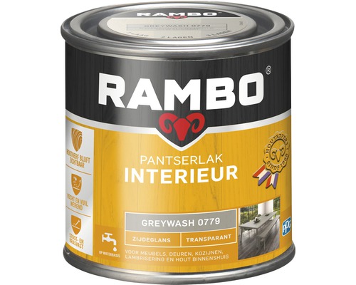 RAMBO Pantserlak interieur transparant zijdeglans greywash 250 ml