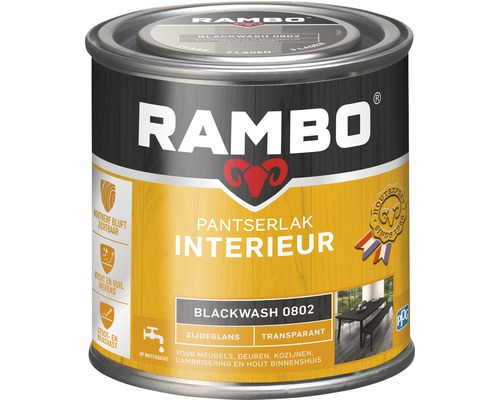 RAMBO Pantserlak interieur transparant zijdeglans blackwash 250 ml