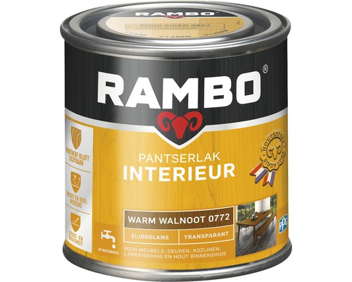RAMBO Pantserlak interieur transparant zijdeglans warm walnoot 250 ml
