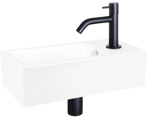 Opzetwastafel van sanitair keramiek met kraan