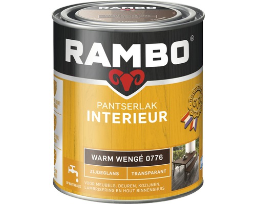 RAMBO Pantserlak interieur transparant zijdeglans warm wenge 750 ml