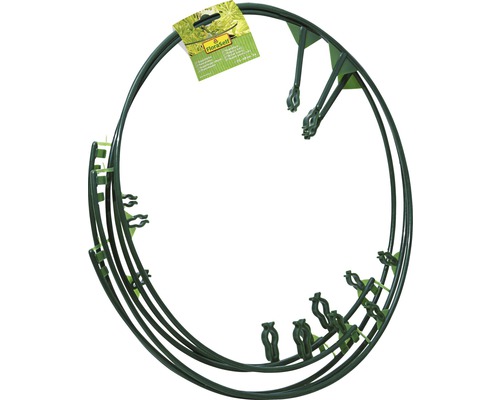 Plantensteunring van kunststof met plantenclips