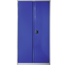 INDUSTRIAL Opbergkastkast 100 cm blauw-grijs (2 deuren, 3 legplanken)-thumb-0