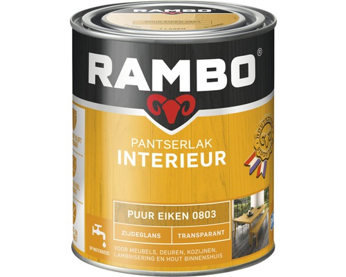 RAMBO Pantserlak interieur transparant zijdeglans puur eiken 750 ml Rambo lakblik voor binnenshuis, kleurloos