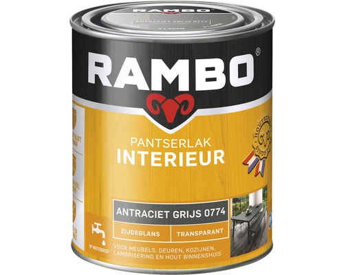 RAMBO Pantserlak interieur transparant zijdeglans antracietgrijs 750 ml