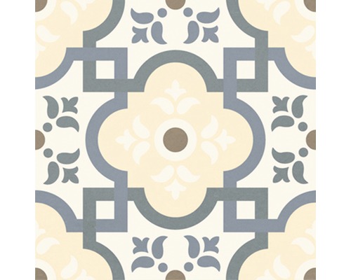 Decoratieve tegel met geometrische en florale elementen