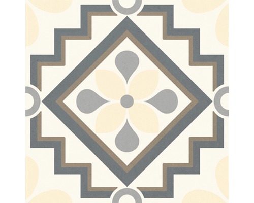 Decoratieve tegel met geometrisch patroon en bloemmotief