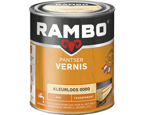 RAMBO Pantser vernis transparant mat kleurloos 750 ml Rambo Pantservernis kleurloos