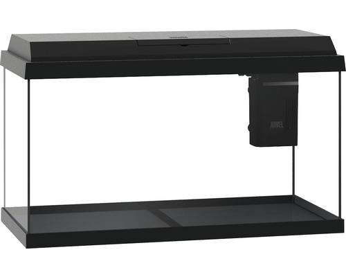 Leeg aquarium met afdekking en filtersysteem