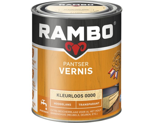 RAMBO Pantser vernis transparant hoogglans kleurloos 750 ml Rambo Pantser vernis kleurloos voor binnengebruik