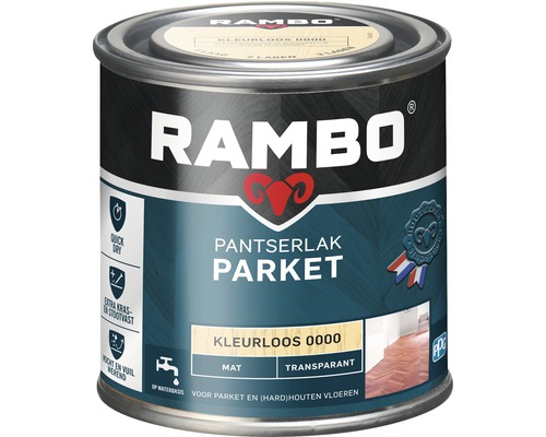 RAMBO Pantserlak parket transparant mat kleurloos 250 ml