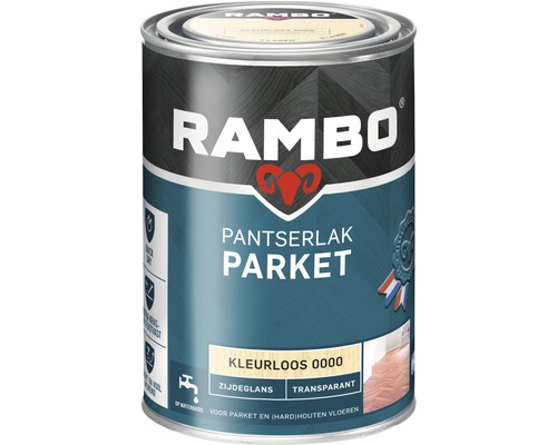RAMBO Pantserlak parket transparant zijdeglans kleurloos 1,25 l Rambo Pantserlak Parket, kleurloos, zijdeglans
