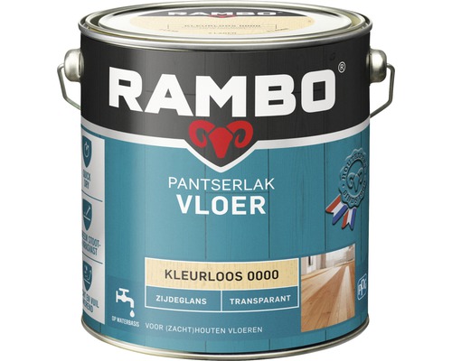 RAMBO Pantserlak vloer transparant zijdeglans kleurloos 2,5 l Rambo Pantserlak Vloerlak voor houten vloeren