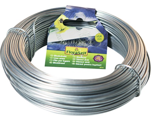 FLORASELF® Binddraad, verzinkt, Ø 1,4 mm x 50 m Binddraad rol met 1,4 millimeter diameter