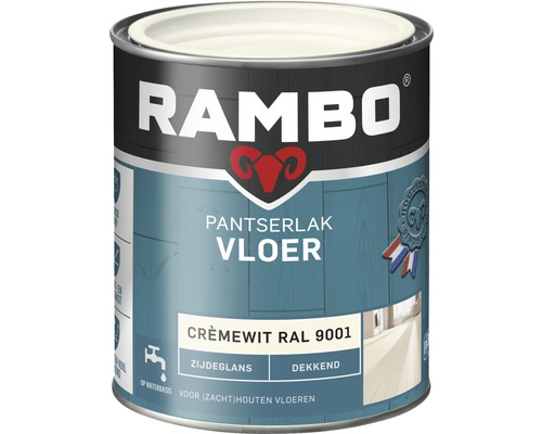 RAMBO Pantserlak vloer dekkend zijdeglans RAL 9001 750 ml Rambo Pantserlak voor houten vloeren