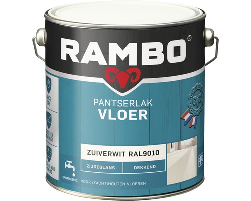 RAMBO Pantserlak vloer dekkend zijdeglans RAL 9010 2,5 l Rambo Houtlak voor vloeren blik
