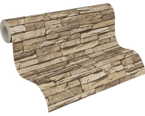 Rol behang met steenmotief