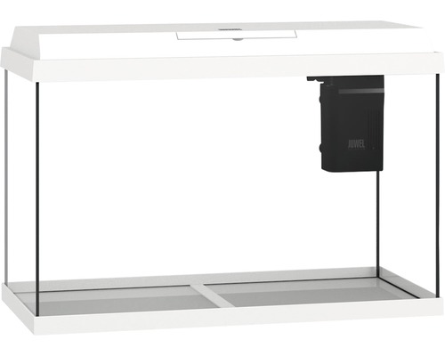 Wit glazen aquarium met filter