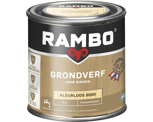 RAMBO Grondverf transparant mat kleurloos 250 ml Rambo grondverf voor binnen, kleurloos