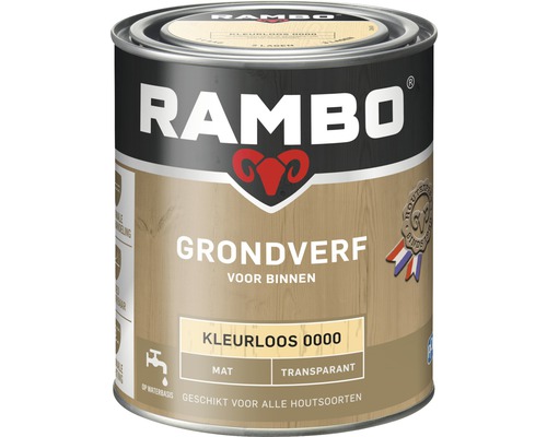RAMBO Grondverf transparant mat kleurloos 750 ml Rambo grondverf voor binnen, kleurloos, matte, transparante uitvoering in een blik