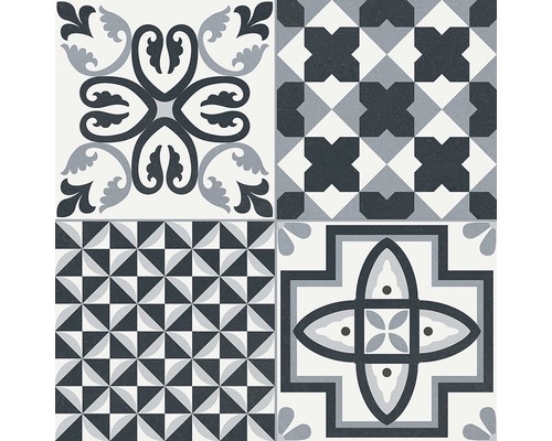 Decoratieve tegels met bloemmotieven en geometrische patronen