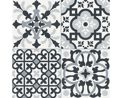 Decoratieve tegel met geometrische en florale patronen