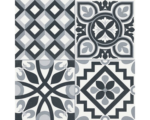 Decoratieve vloertegels met geometrische en bloemmotieven