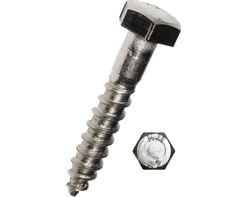 DRESSELHAUS Houtdraadbout zeskant 6x50 mm DIN 571 RVS A2, 50 stuks