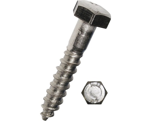 DRESSELHAUS Houtdraadbout zeskant 6X30 mm DIN 571 RVS A2, 50 stuks