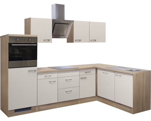 Complete keuken met kasten, afzuigkap, spoelbak en elektrische kookplaat