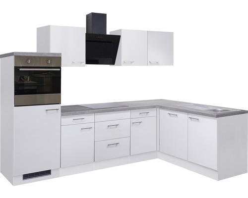 FLEX WELL Hoekkeuken met apparatuur Varo wit mat 280x170 cm FLEX WELL Hoekkeuken met apparatuur Varo wit mat 280x170 cm