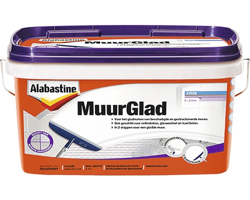 ALABASTINE MuurGlad gebroken wit 2,5 l ALABASTINE MuurGlad gebroken wit 2,5 l