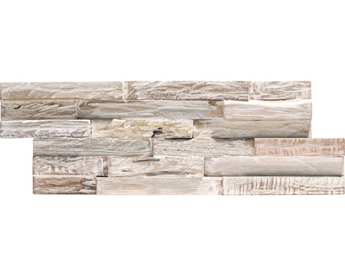 KLIMEX Steenstrip UltraWood hout white wash Decoratieve plaat van hout in baksteenlook