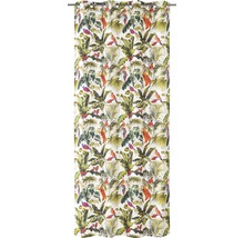 Gordijn met jungle motief van planten en papegaaien