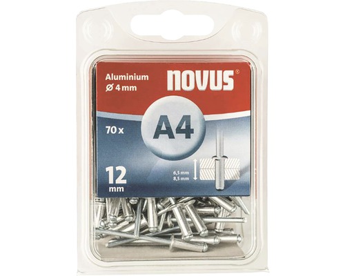 NOVUS Popnagel A4 aluminium Ø 4x12 mm, 70 stuks