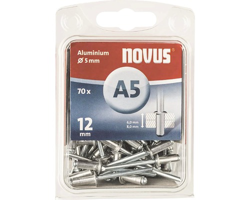 NOVUS Popnagel A5 aluminium Ø 5x12 mm, 70 stuks