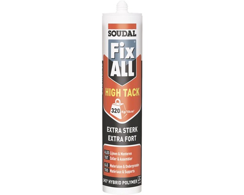 SOUDAL Fix All High Tack bruin kitkoker 290 ml Soudal Fix All High Tack lijm- en afdichtingspatroon