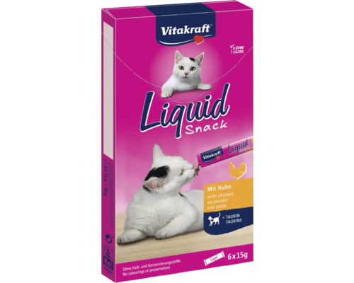 VITAKRAFT Kattensnack liquidsnack kip 6 x 15 gr Vitakraft Liquid Snack met kip voor katten, 6 stuks